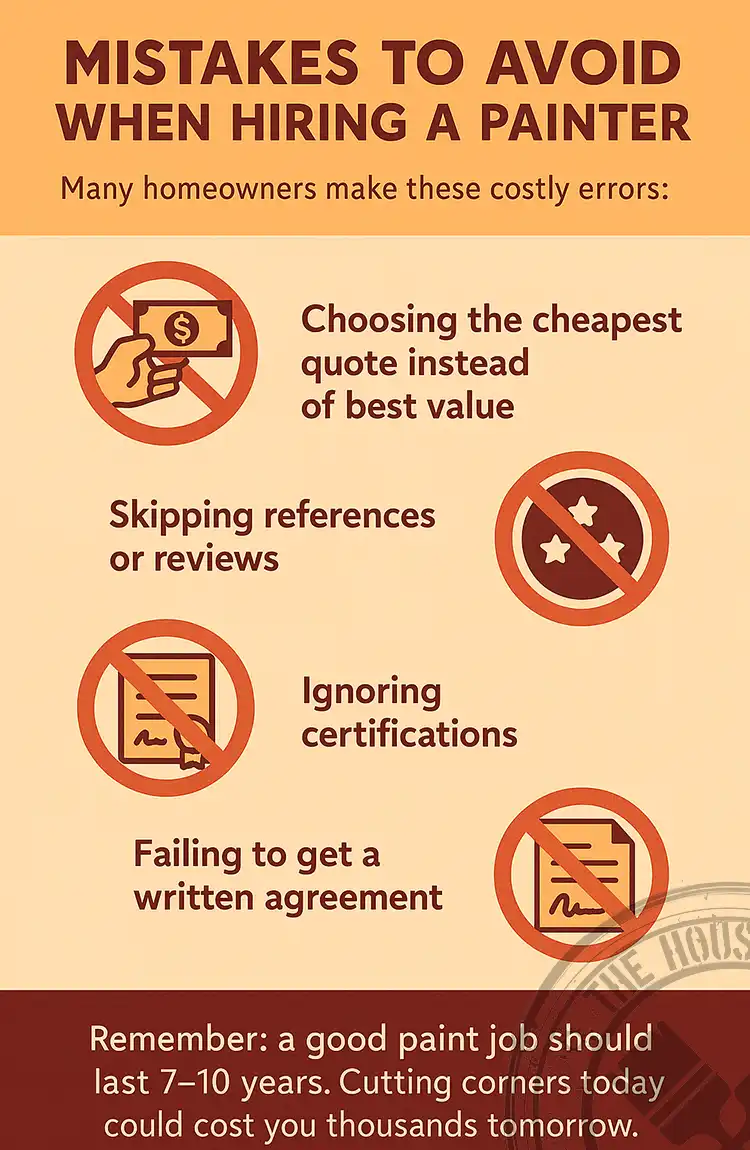 7-steps-to-hire-house-painter-mistakes-to-avoid-north-shore-auckland Visual guide showing 7 steps and mistakes to avoid when hiring a house painter in North Shore, Auckland.